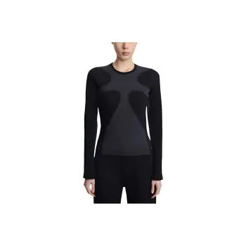 DION LEE Rib Shift Long-sleeved Top