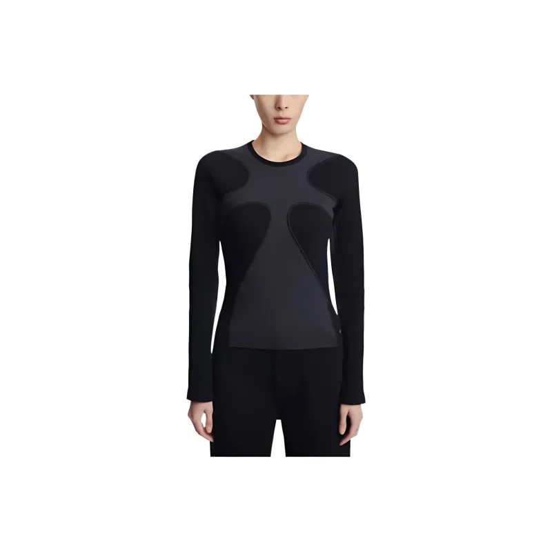 DION LEE Rib Shift Long-sleeved Top-0