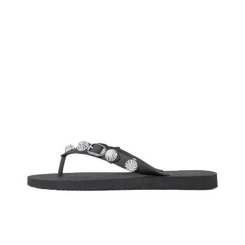 Balenciaga Cagole Flip Flops Women's Black