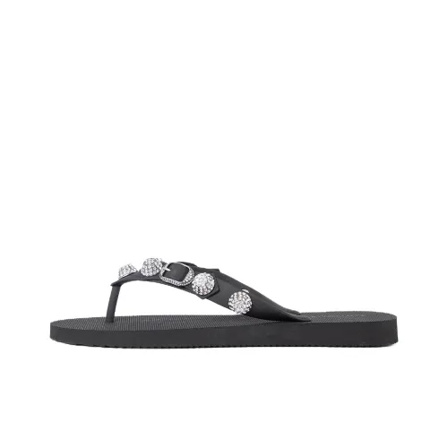 Balenciaga Cagole Flip Flops Women's Black