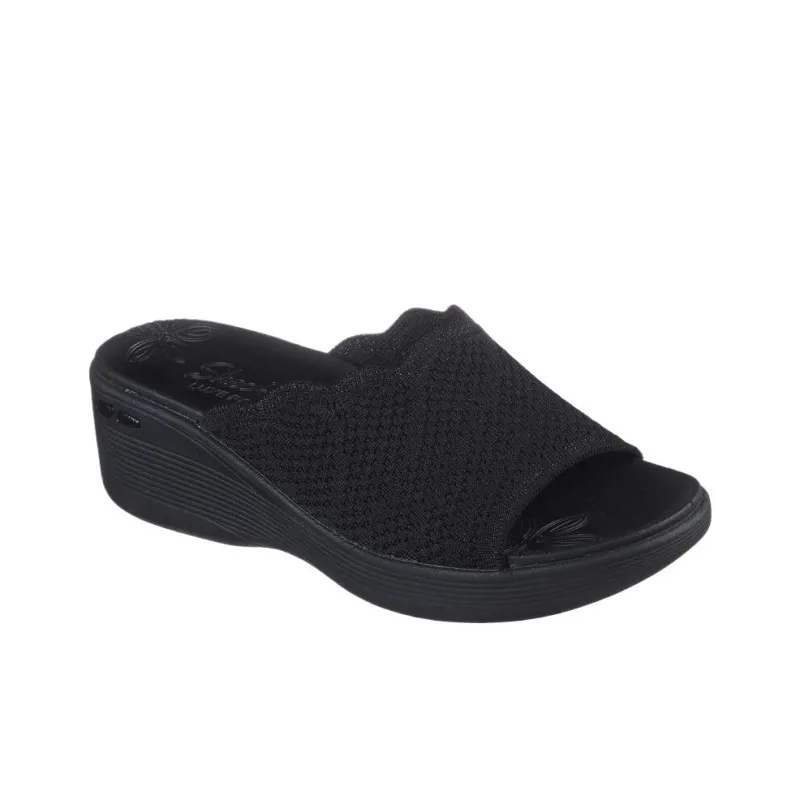 Skechers Pier Lite Foam Sole Quiet Abrasion Resistant Antibacterial Cushioning Slide Slippers Women's Black-2
