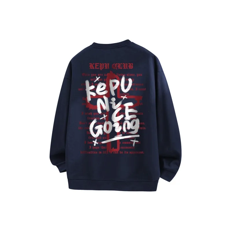 Kepu Fleece Lined Crew Neck Sweatshirt Unisex-19
