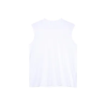 Voguo Relay 100% Cotton Versatile Solid Color Tank Top Unisex Black White