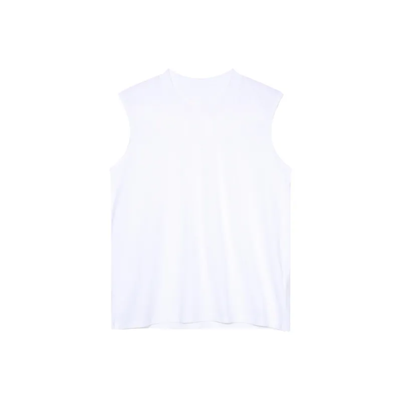 Voguo Relay 100% Cotton Versatile Solid Color Tank Top Unisex Black White-0