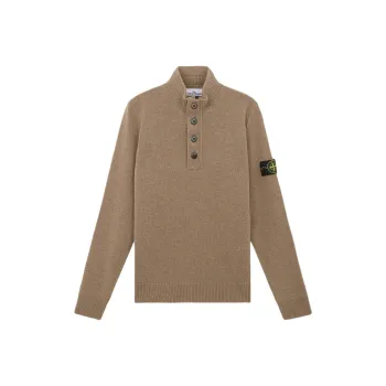 STONE ISLAND Buttoned High Neck Jumper