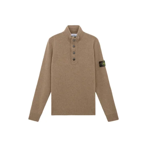 STONE ISLAND Buttoned High Neck Jumper
