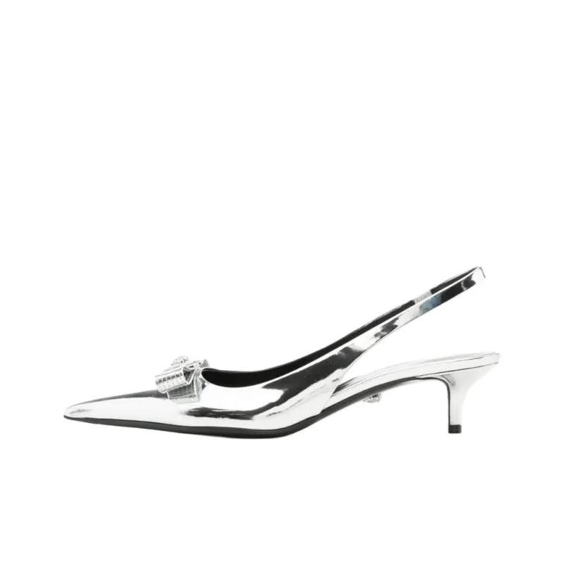 FANSIZHE Slim Heel High Heels 5cm Women's Silver-0