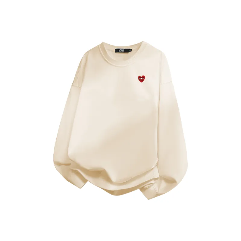GXXX Heart Long Sleeved Crew Neck Sweatshirt Unisex-36