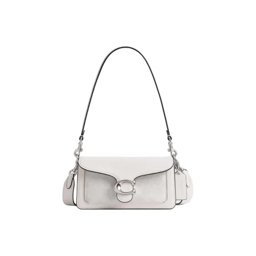 COACH Tabby Coated Canvas With Calfskin Portable Crossbody Bag, Shoulder Bag Small Size Women's White