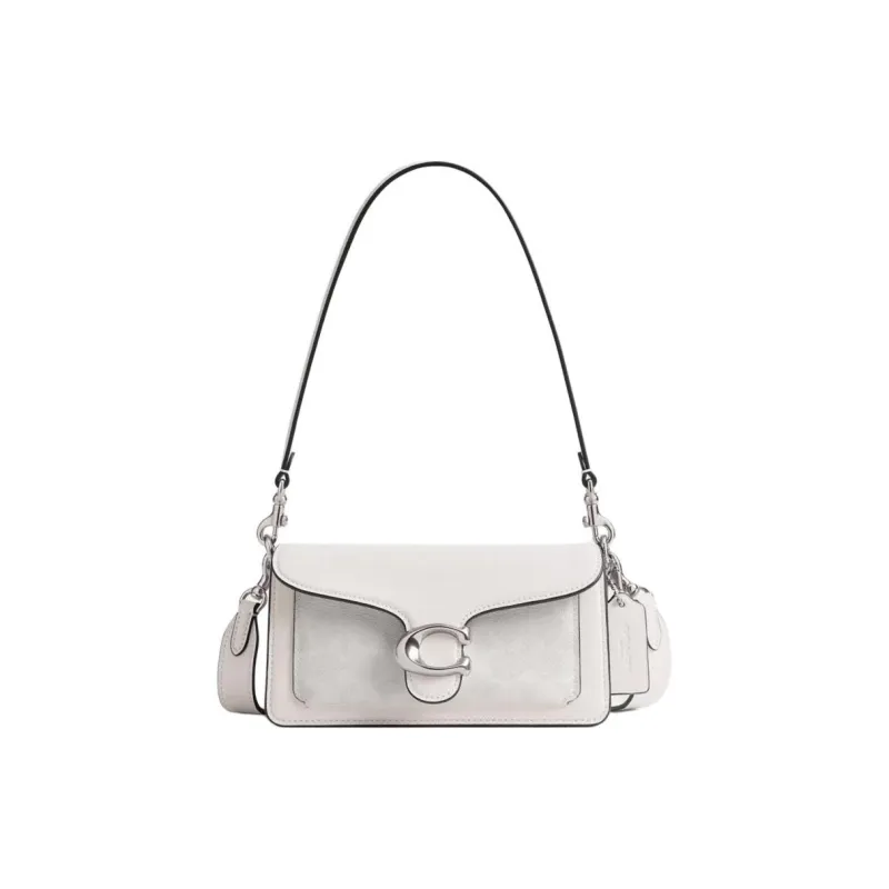 COACH Tabby Coated Canvas With Calfskin Portable Crossbody Bag, Shoulder Bag Small Size Women's White-0