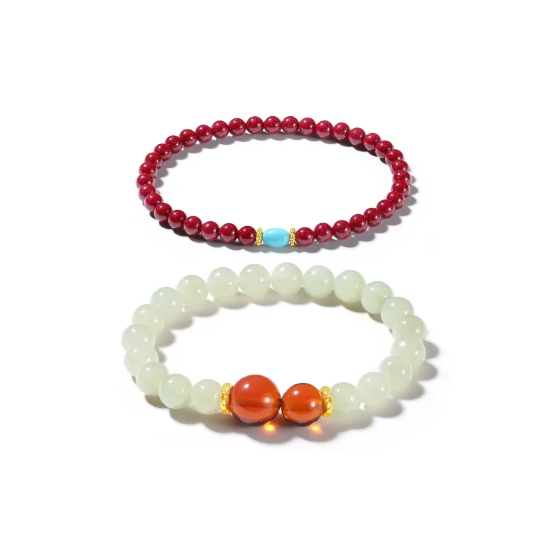PUTUOSHANWENCHUANG Cinnabar Bracelets Unisex-4