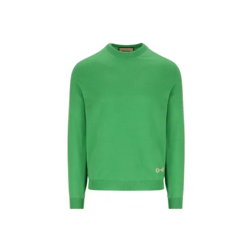 GUCCI V Neck Logo Intarsia Knit Jumper