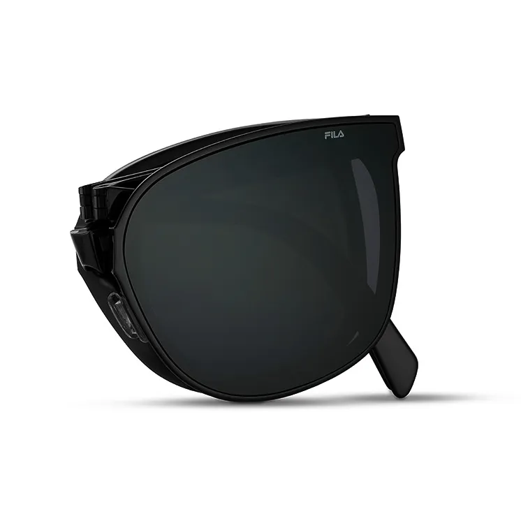 FILA TR/Memory Plastic Cat Eye Sunglasses Unisex Black, Caramel, Milk Tea Gray-1