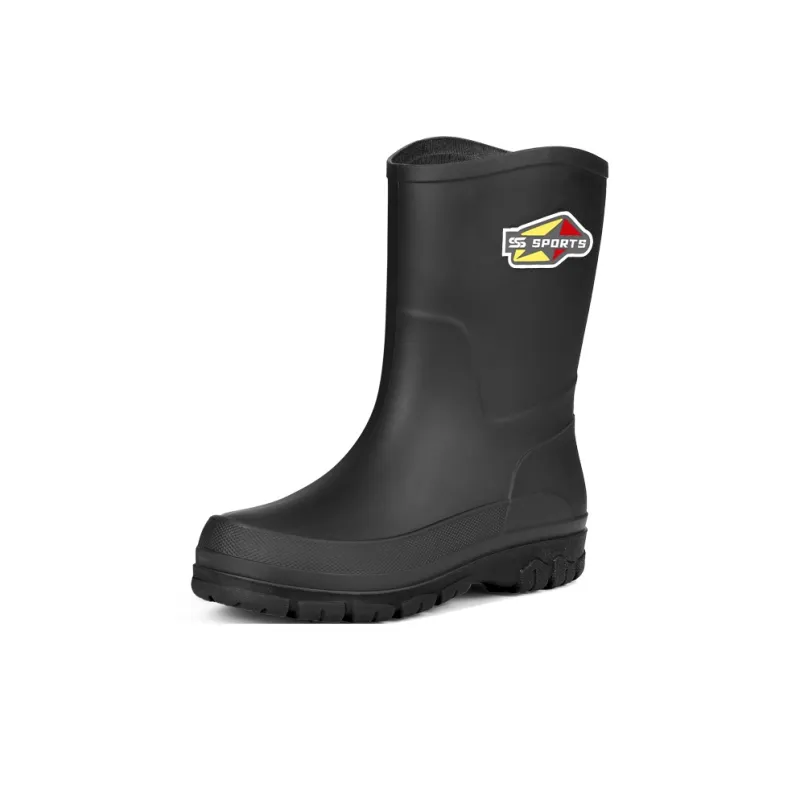 LONGYING Rain Boots Men's Black-0