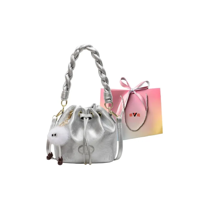 Yalu PU Shoulder Bag, Crossbody Bag, Handbag Regular Women's Black/Pink/Ecru/Silver-21