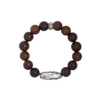 Xifeng Building Rosewood Dzi Bead Bracelet # Good Luck Unisex