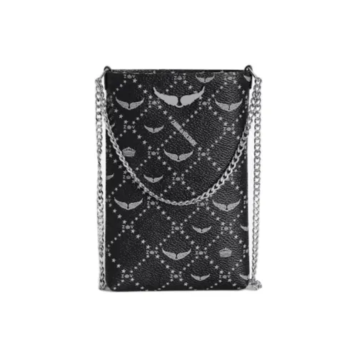 Zadig & Voltaire Polyurethane Cell Phone Pouch Women's Black