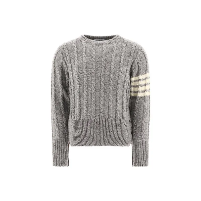 THOM BROWNE 4 Bar Crewneck Knitted Jumper-0