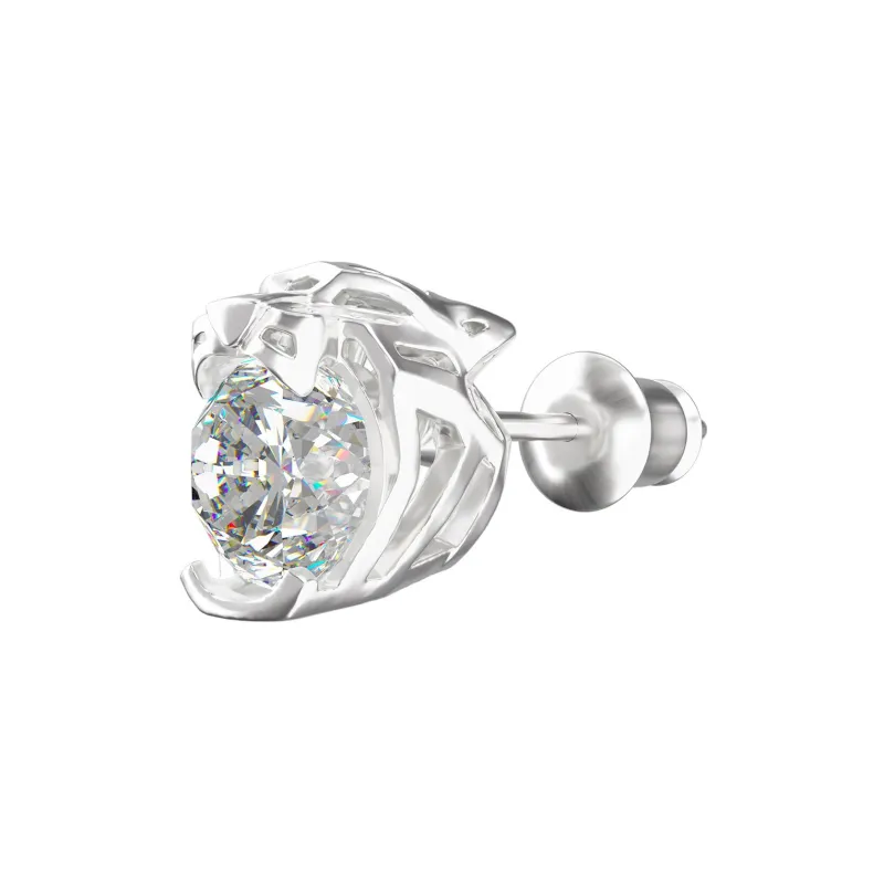 ICEGANG S925 Silver Stud Earrings Unisex-4