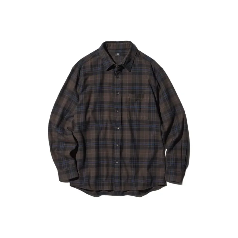 UNIQLO Shirts Men Dark Coffee-0