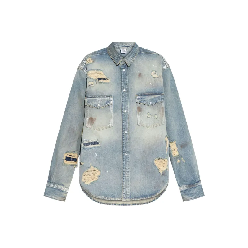 Vetements Distressed Worn Effect Shirt-0
