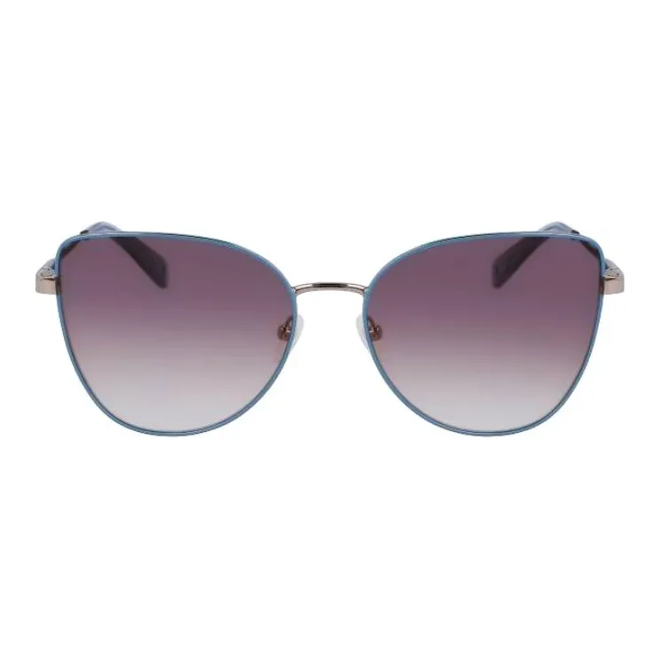 LONGCHAMP Metal Cat Eye Sunglasses Unisex Blue-1