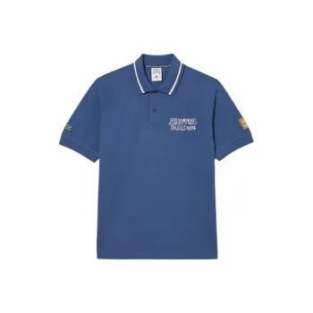 LACOSTE Olympic Co branded Edition Polo Shirts Men Blue