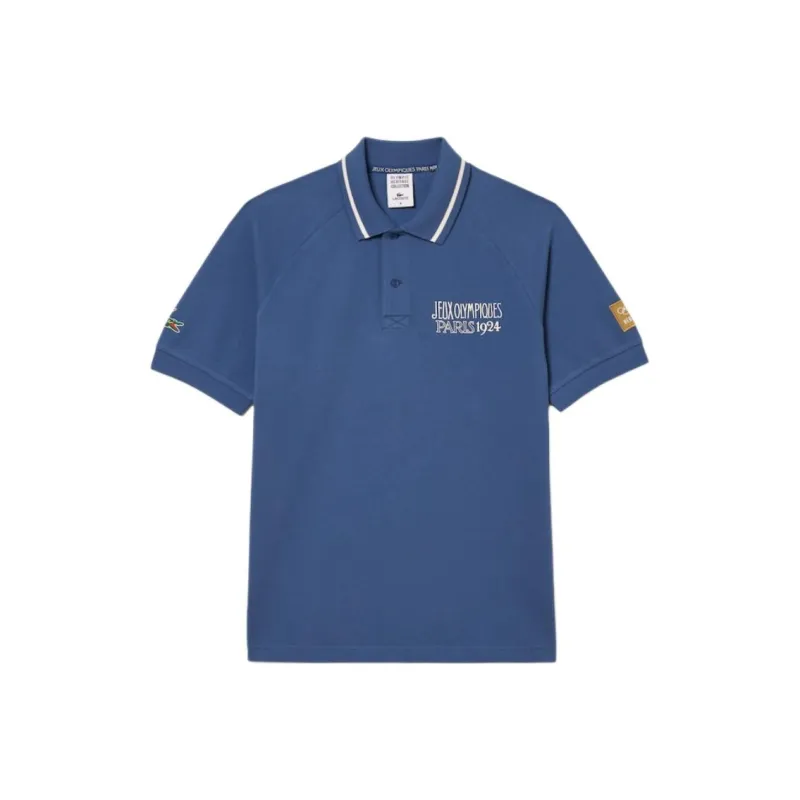 LACOSTE Olympic Co branded Edition Polo Shirts Men Blue-0