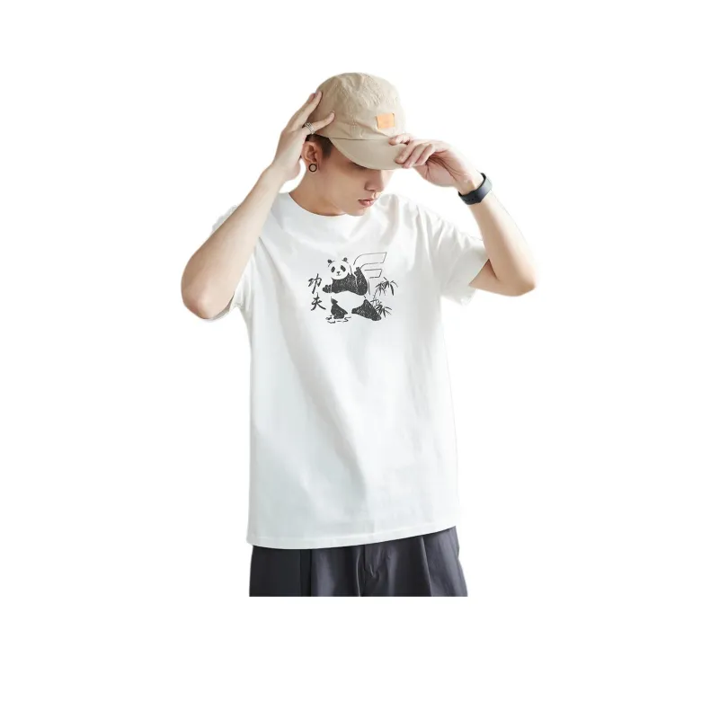 Tonlion T Shirt Men's Raw White-0