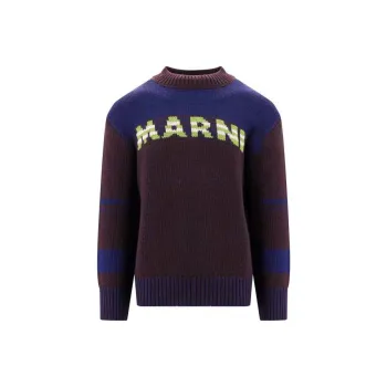 MARNI Logo Intarsia Crewneck Jumper