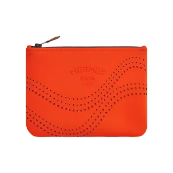 HERMES Polyamide Clutch Small Size Women's Orange