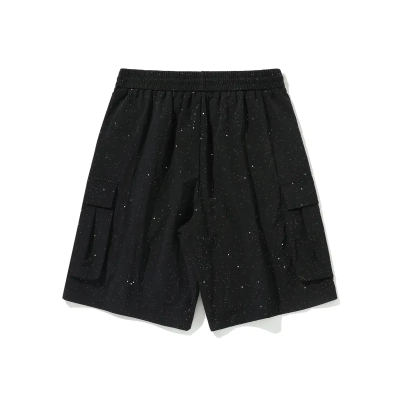 FONDLOOK Casual Shorts Unisex Black-1