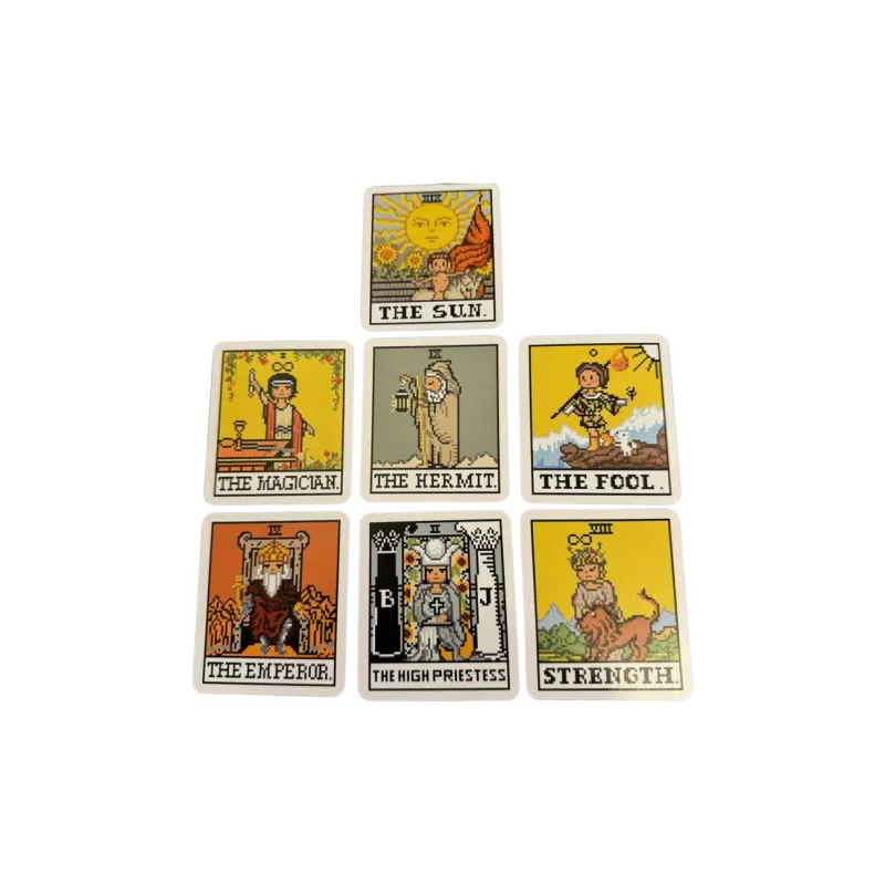 ZOCO Wonder Eight Simple Tarot Cards Pixel Style Waite Series Board Games-2