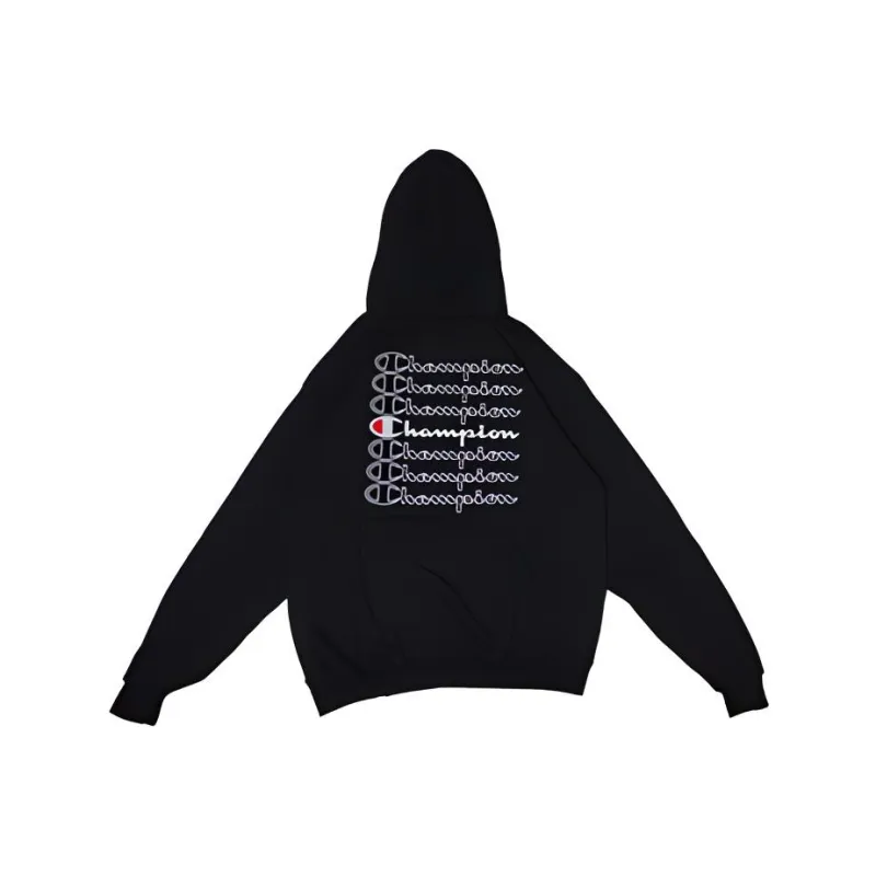 Champion Uologo Hooded Loose Fit Sweatshirt US Version Unisex Black-0