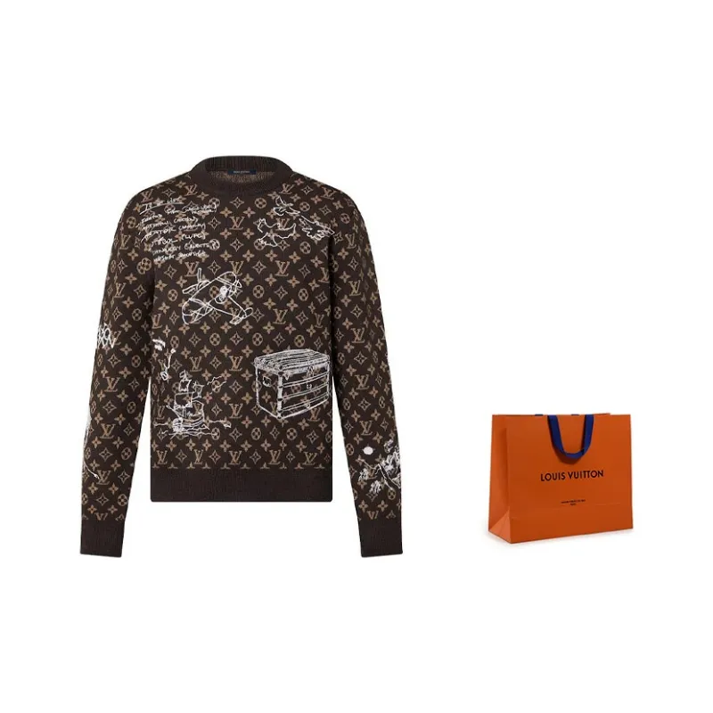 LOUIS VUITTON Pre Owned 2000s Monogram Wool Jumper-6