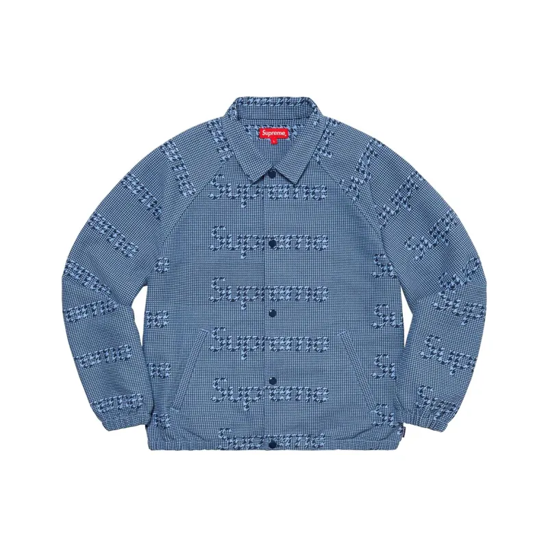 Supreme Houndstooth Logos Snap Front Jacket-2
