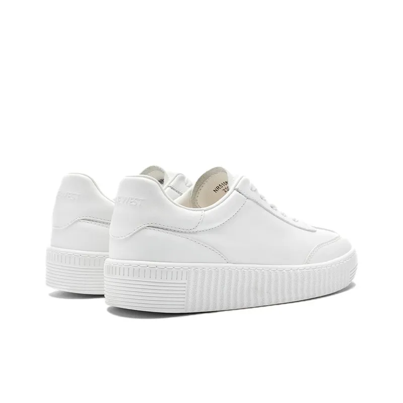 NINE WEST Low Top Skateboard Shoes Women's White-2