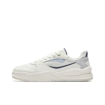 Anta Rubber Bullet Slip Resistant Height Increasing Low Top Skateboard Shoes Men's White Blue