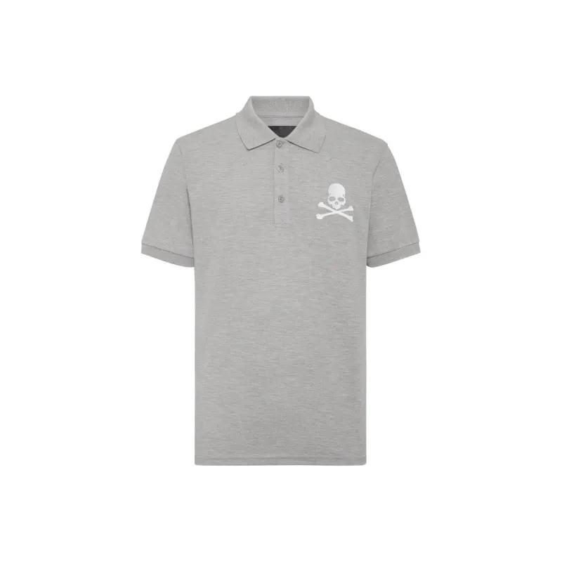 PHILIPP PLEIN Skull embroidered Cotton Polo Shirt-0