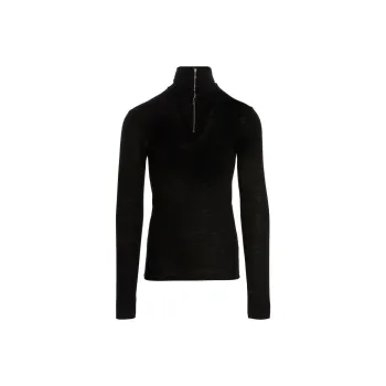 JIL SANDER + Zip Detailed Long Sleeved Sweatshirt