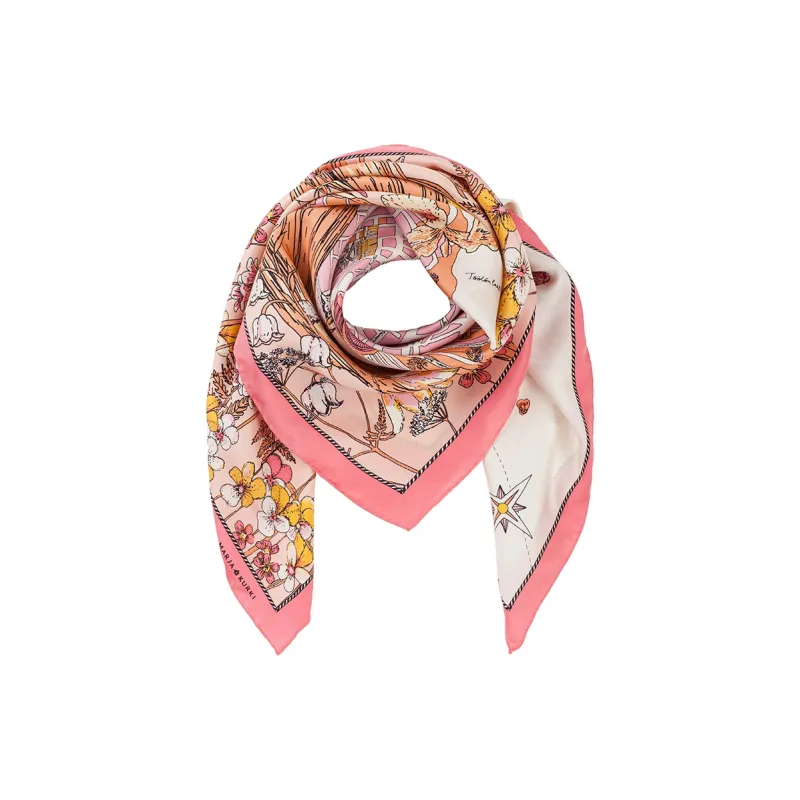 MARJAKURKI Silk Large Scarf Women's-1