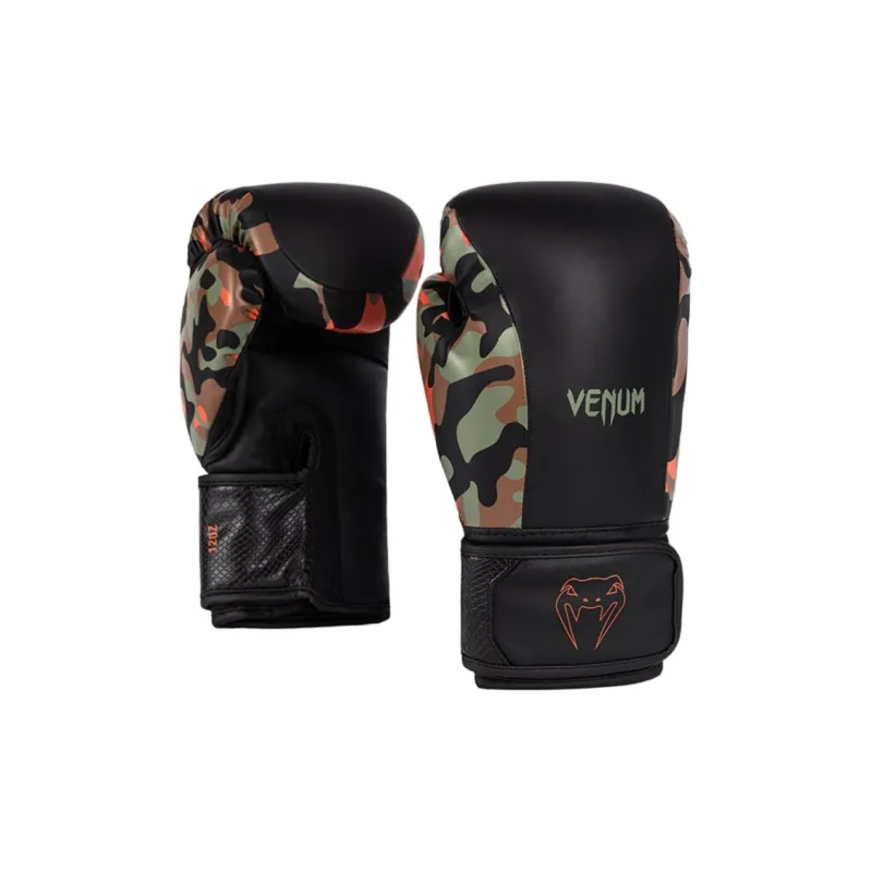 VENUM Boxing Gloves PU Training Unisex Black/Khaki Camouflage-0