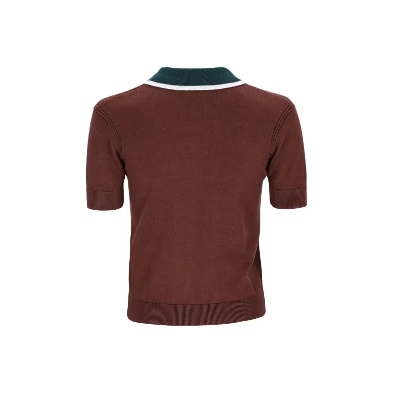 CASABLANCA Cable knit Polo Top-1