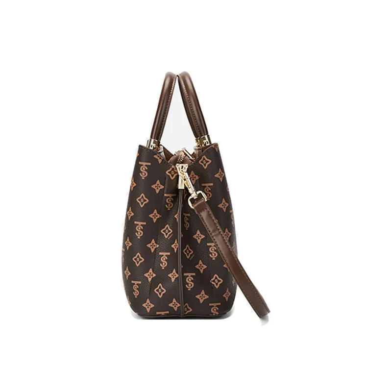 ST&SAT PVC Synthetic Leather Shoulder Bag, Crossbody Bag, Handbag Women's Apricot/Coffee-3