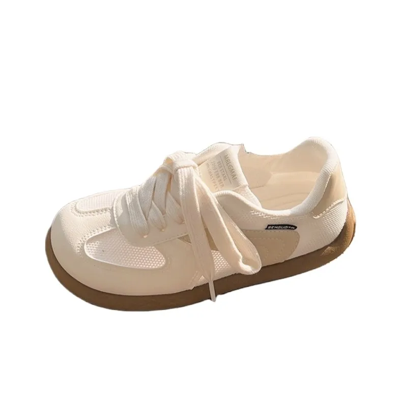 BINGO DUCK Slip Resistant Cushioning And Breathable Low Top Skateboard Shoes Women's Ecru-5