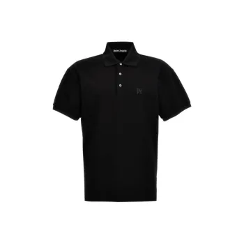 PALM ANGELS Monogram Embroidered Short Sleeved Polo Shirt