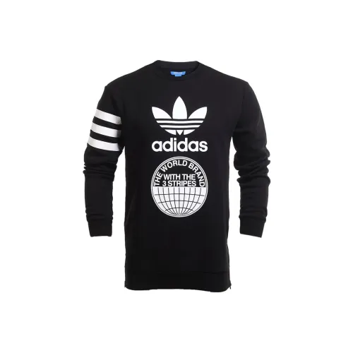 adidas originals Mens Logo Crewneck Long Sleeve Knit Sweater Black