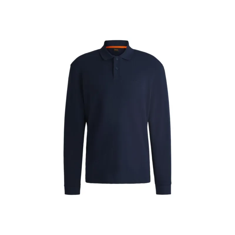 HUGO BOSS Long Sleeved Knit Polo Shirt-0