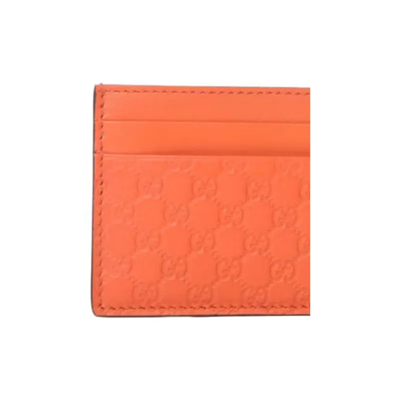 GUCCI Cow Leather Card Holder Unisex Orange-2