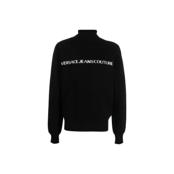 VERSACE JEANS COUTURE Logo Intarsia Knitted Roll Neck Jumper